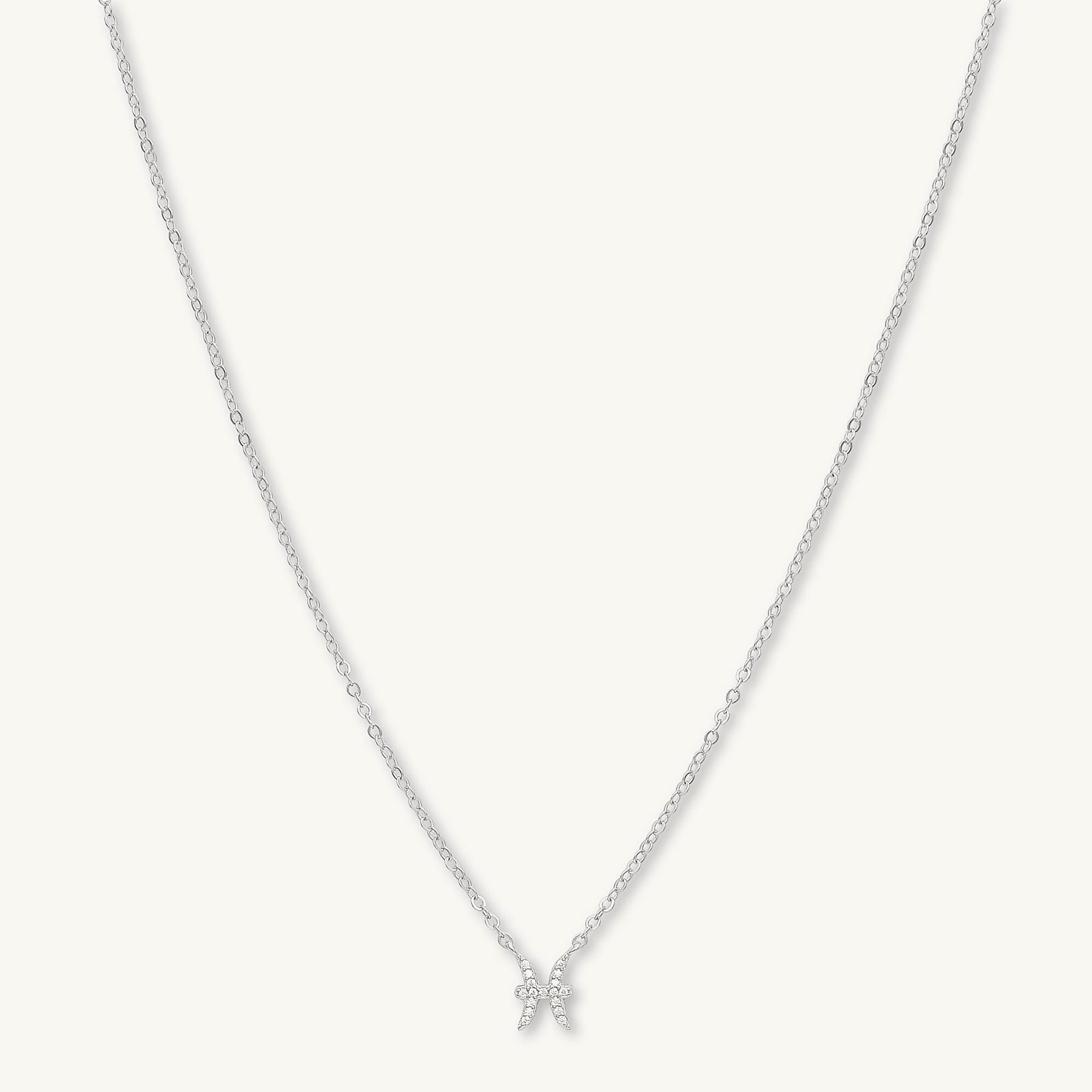 Pisces Sapphire Charm Zodiac Star Sign Necklace