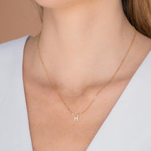 Pisces Sapphire Charm Zodiac Star Sign Necklace