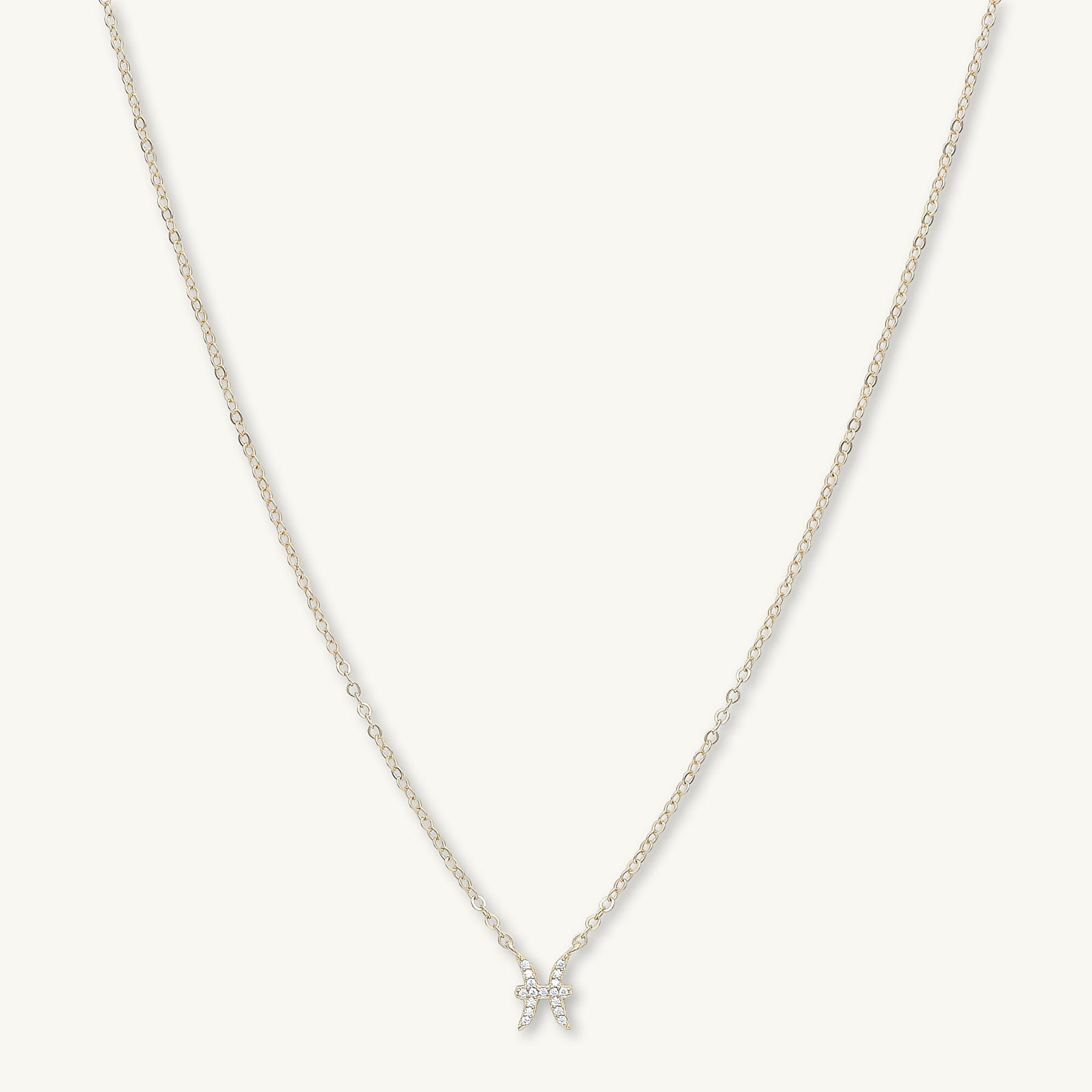 Pisces Sapphire Charm Zodiac Star Sign Necklace