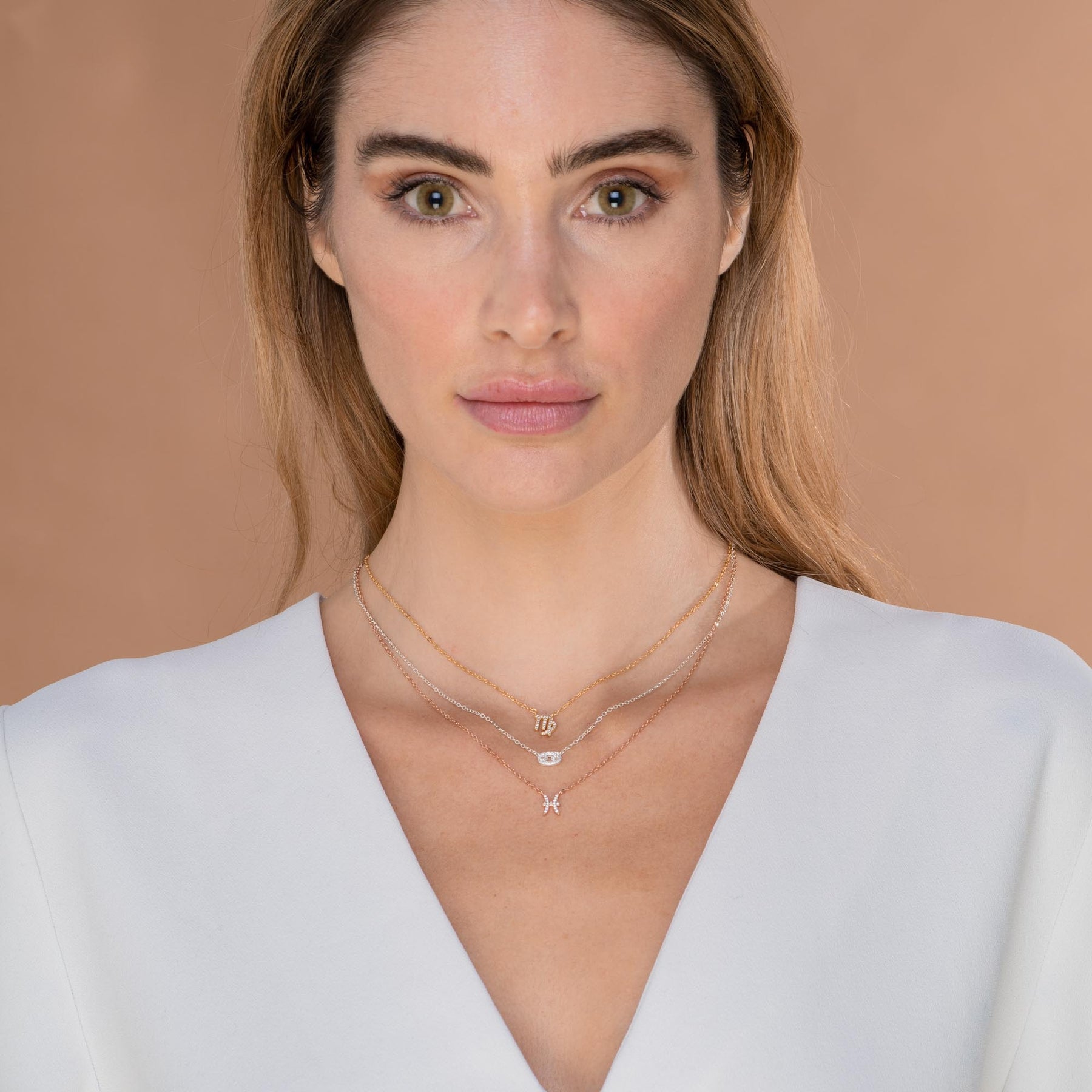 Pisces Sapphire Charm Zodiac Star Sign Necklace