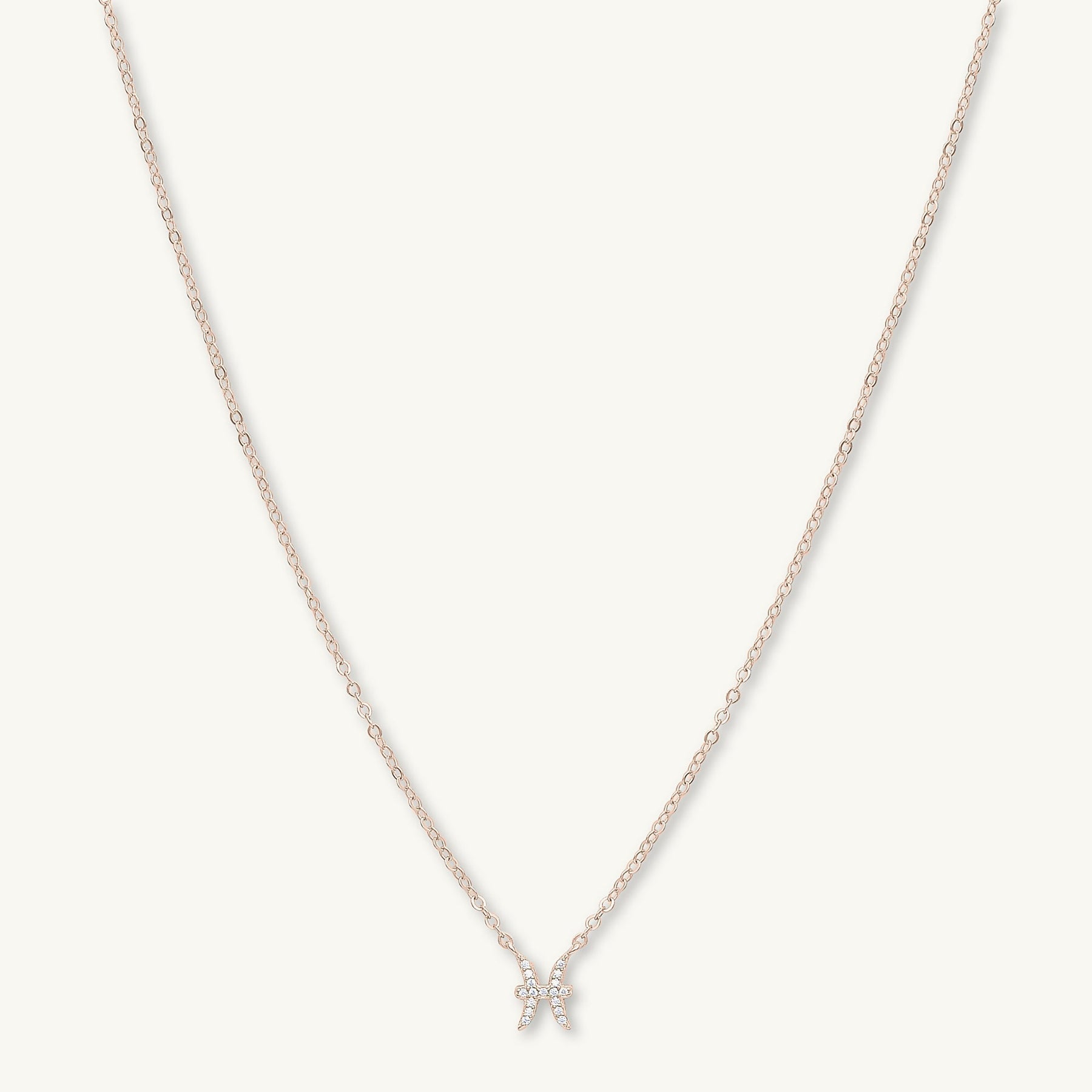 Pisces Sapphire Charm Zodiac Star Sign Necklace
