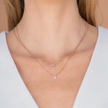 Pisces Sapphire Charm Zodiac Star Sign Necklace
