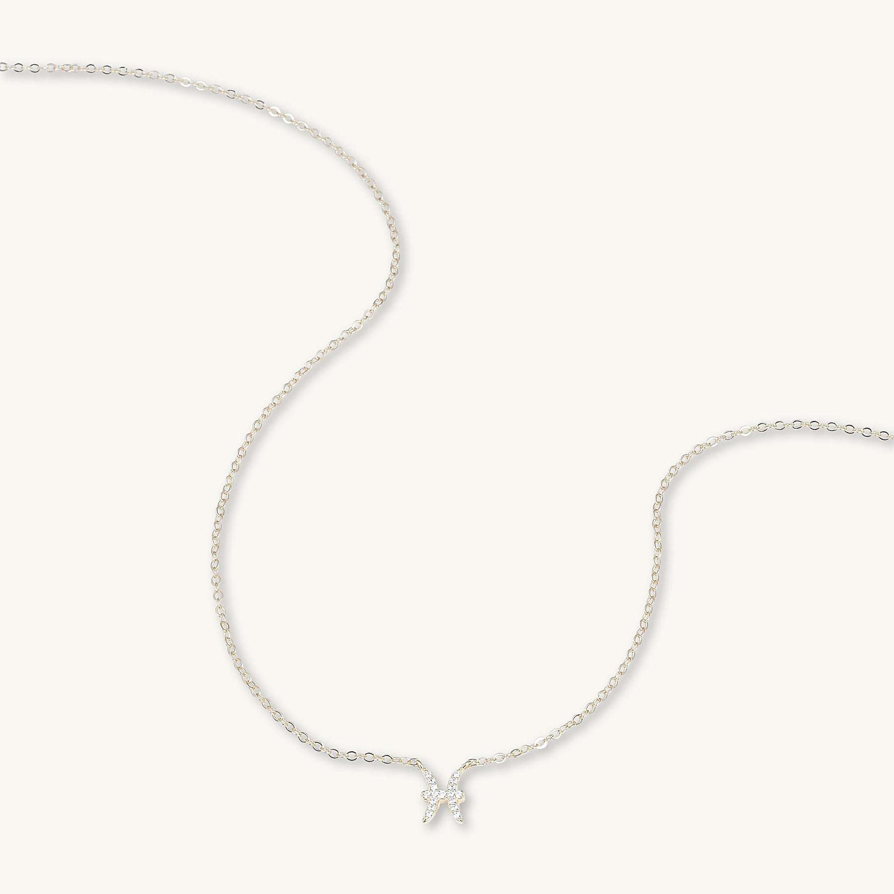 Pisces Sapphire Charm Zodiac Star Sign Necklace