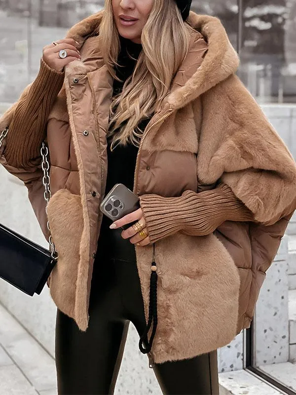 Kamila Women's Down Jacket – Warm and Stylish Coat with Knitted Cuffs & Luxury Design