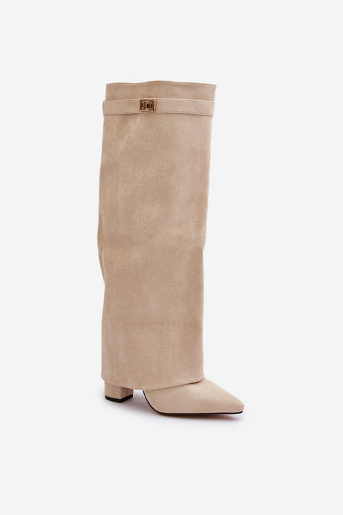 Amélie High Boots – Black Suede Boots with Pointed Toe & Elegant Details