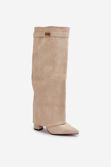 Amélie High Boots – Black Suede Boots with Pointed Toe & Elegant Details