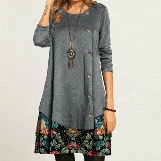 Robe Vintage Femme Nellie – Elegant Double-Layer Dress with Classic Style and Comfortable Fit