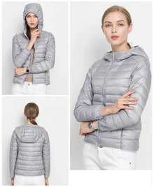 Autumn Lightweight Women's Down Jacket – Mid-Season Jacket with Hood & Daily Comfort