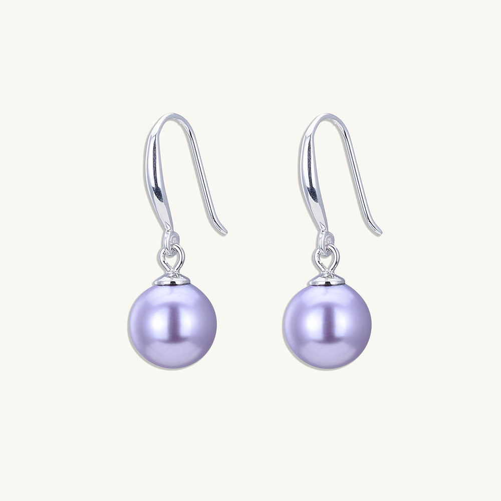 Purple Freshwater Pearl Drop Earrings