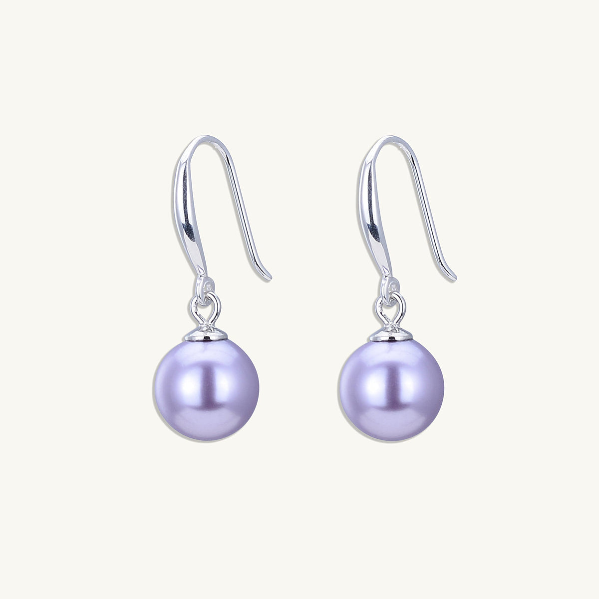 Purple Freshwater Pearl Drop Earrings