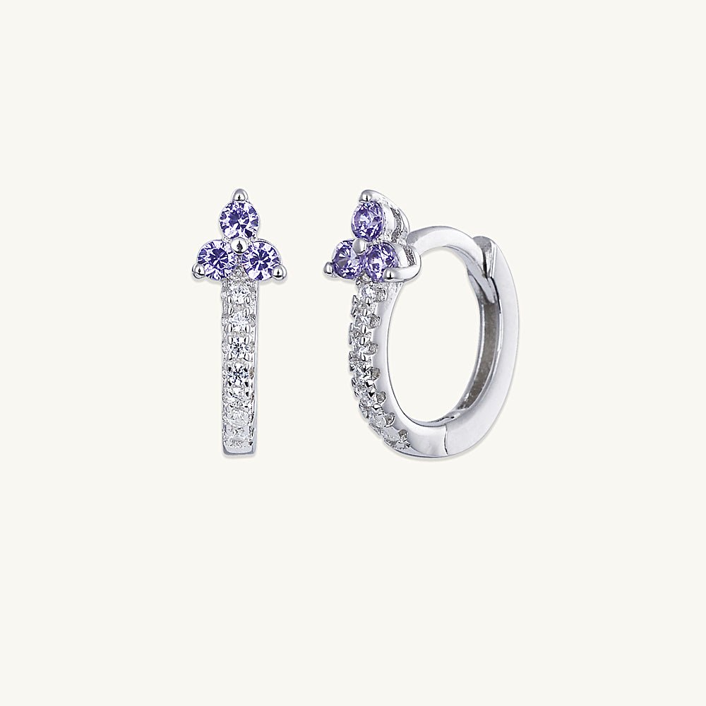 Purple Lotus Sapphire Hoop Earrings