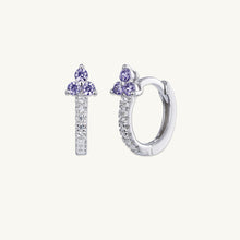 Purple Lotus Sapphire Hoop Earrings