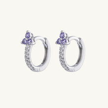 Purple Lotus Sapphire Hoop Earrings