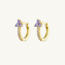 Purple Lotus Sapphire Hoop Earrings