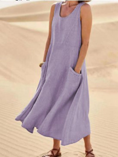 Elise Cotton Dress Woman – Soft, Breathable & Practical Pockets for Daily Comfort
