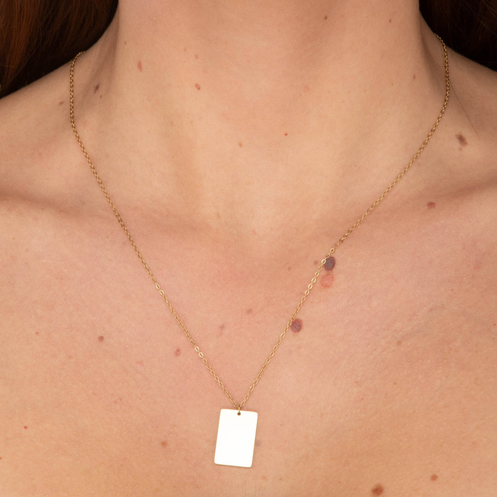Rectangle Engraved Personalised Necklace