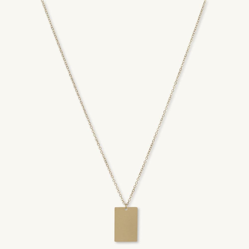 Rectangle Engraved Personalised Necklace