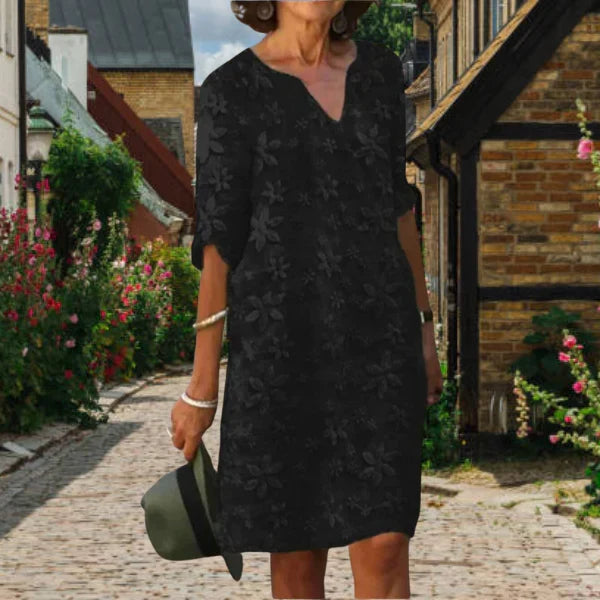 Maggie Women's Dress – Elegant Summer Dress with V-Neck & Flowing Cut for Sunny Days