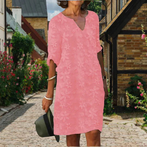 Maggie Women's Dress – Elegant Summer Dress with V-Neck & Flowing Cut for Sunny Days