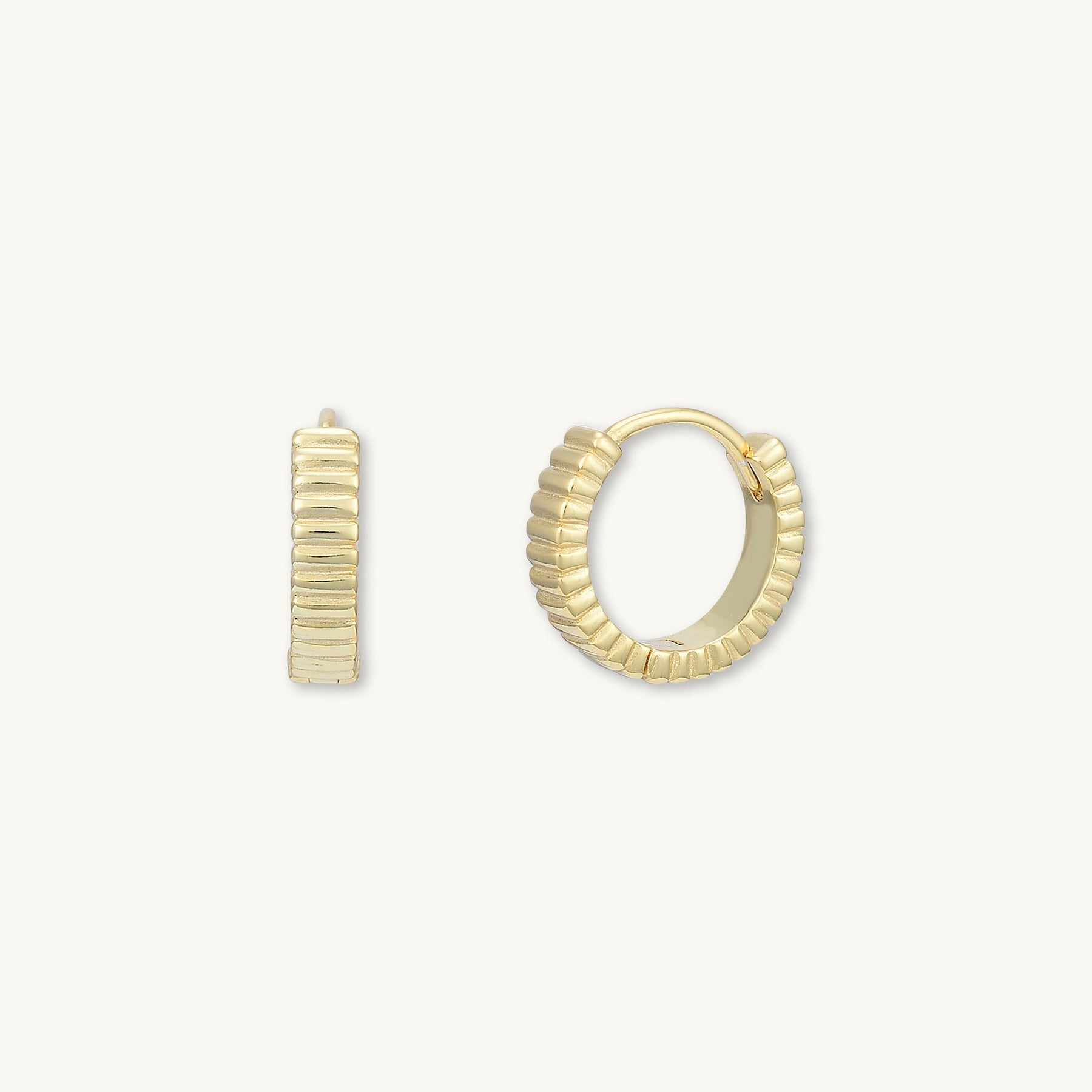 Ridges Huggie Earrings