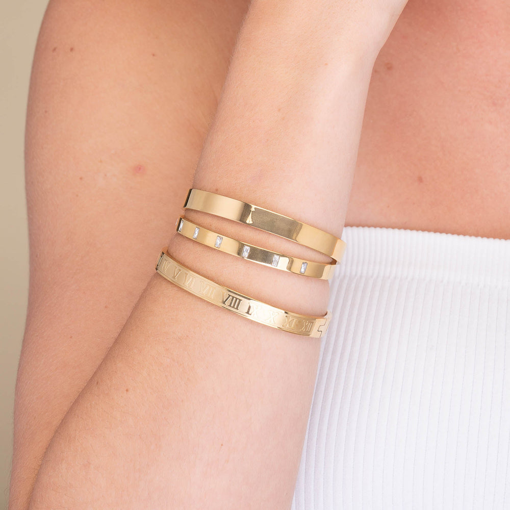 Roman Numerals Bangle Bracelet