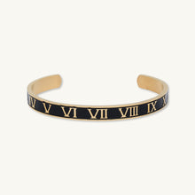 Roman Numerals Open Cuff Bangle