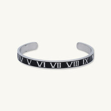 Roman Numerals Open Cuff Bangle