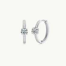 Round Cut Moissanite Hoop Huggie Earrings 0.5 Carat