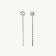 Round Cut Moissanite Threader Earrings 0.5 Carat