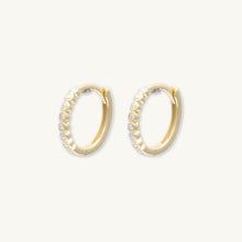 Round Sappphire Huggie Hoops