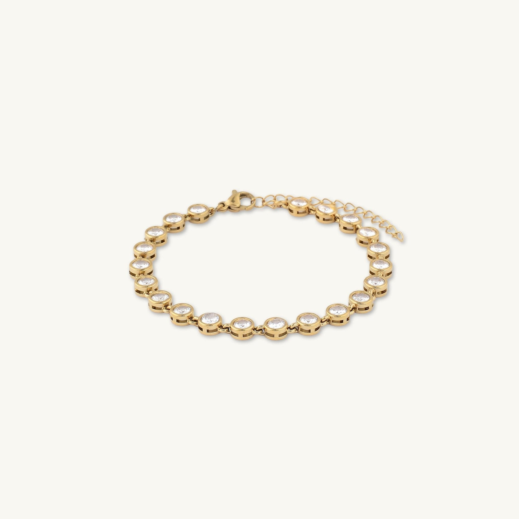 Round Tennis Sapphire Chain Bracelet