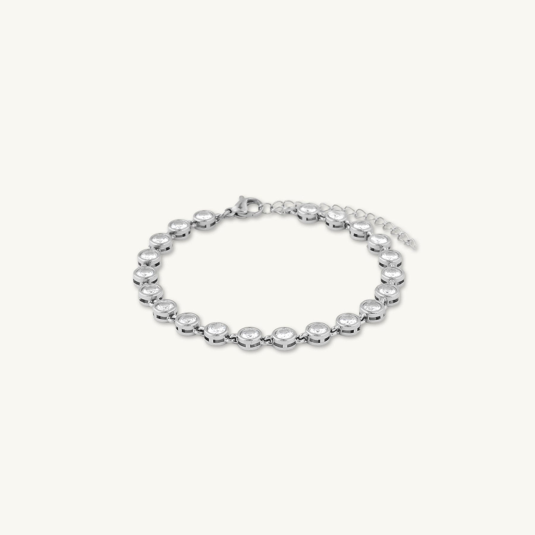 Round Tennis Sapphire Chain Bracelet