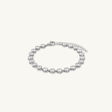 Round Tennis Sapphire Chain Bracelet