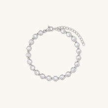 Round Tennis Sapphire Chain Bracelet