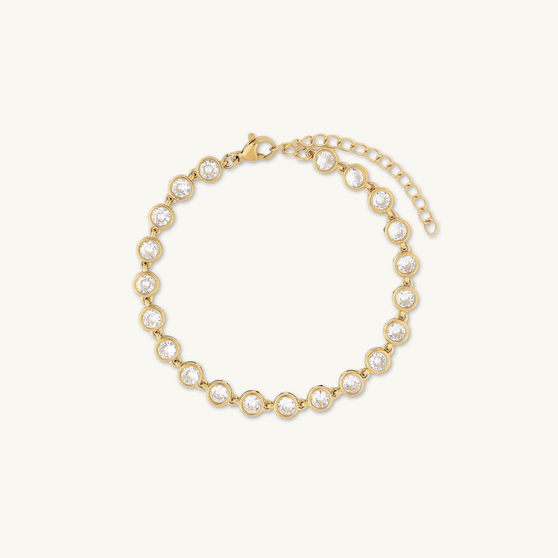 Round Tennis Sapphire Chain Bracelet