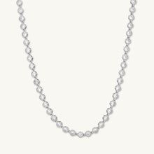 Round Tennis Sapphire Chain Necklace