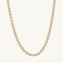 Round Tennis Sapphire Chain Necklace