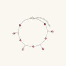 Ruby Dangly Teardrop Station Bracelet