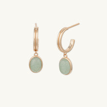 Sage Green Jade Hoop Earrings