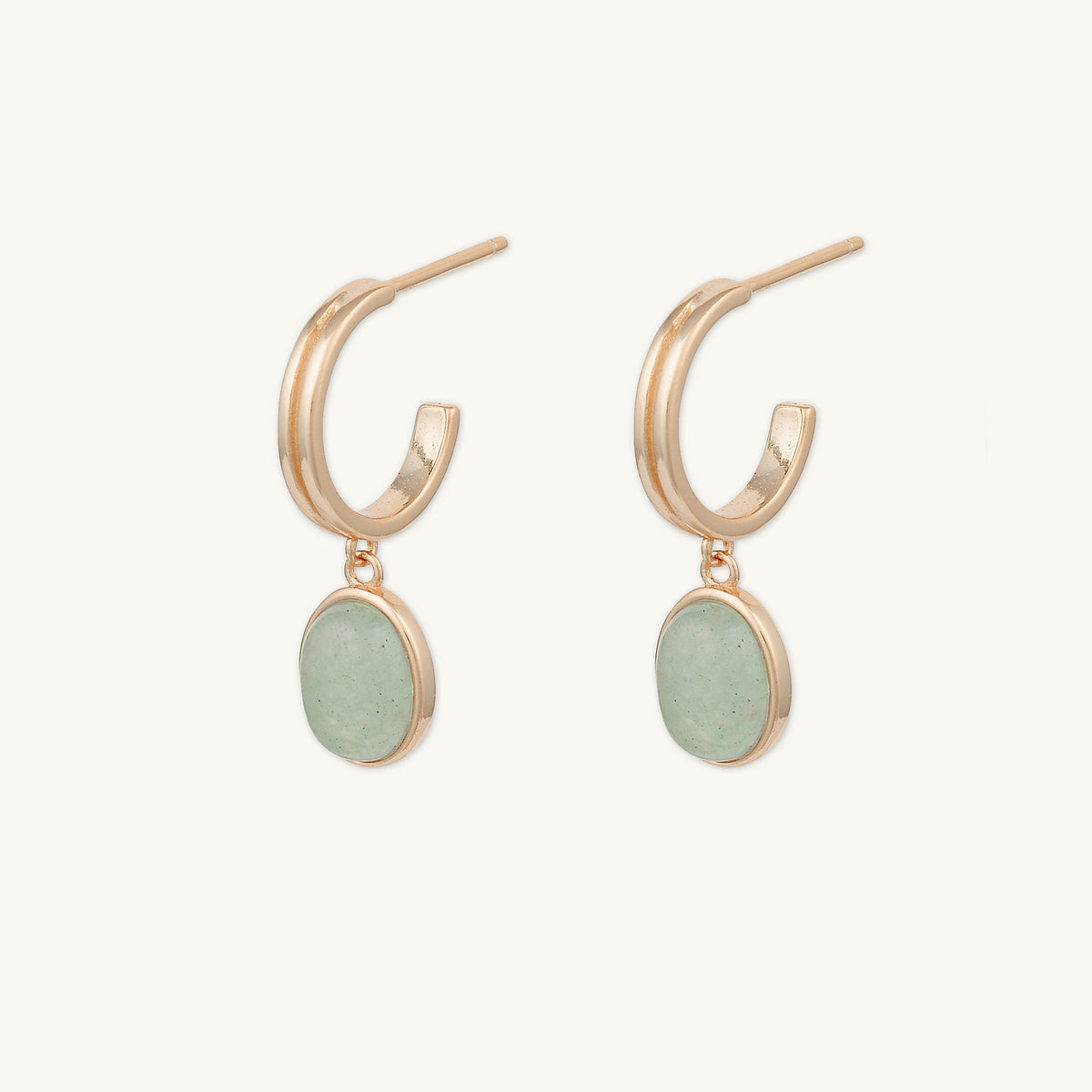 Sage Green Jade Hoop Earrings