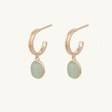 Sage Green Jade Hoop Earrings