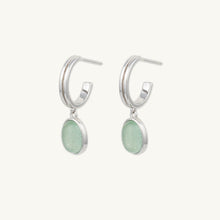 Sage Green Jade Hoop Earrings