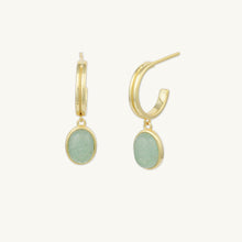 Sage Green Jade Hoop Earrings