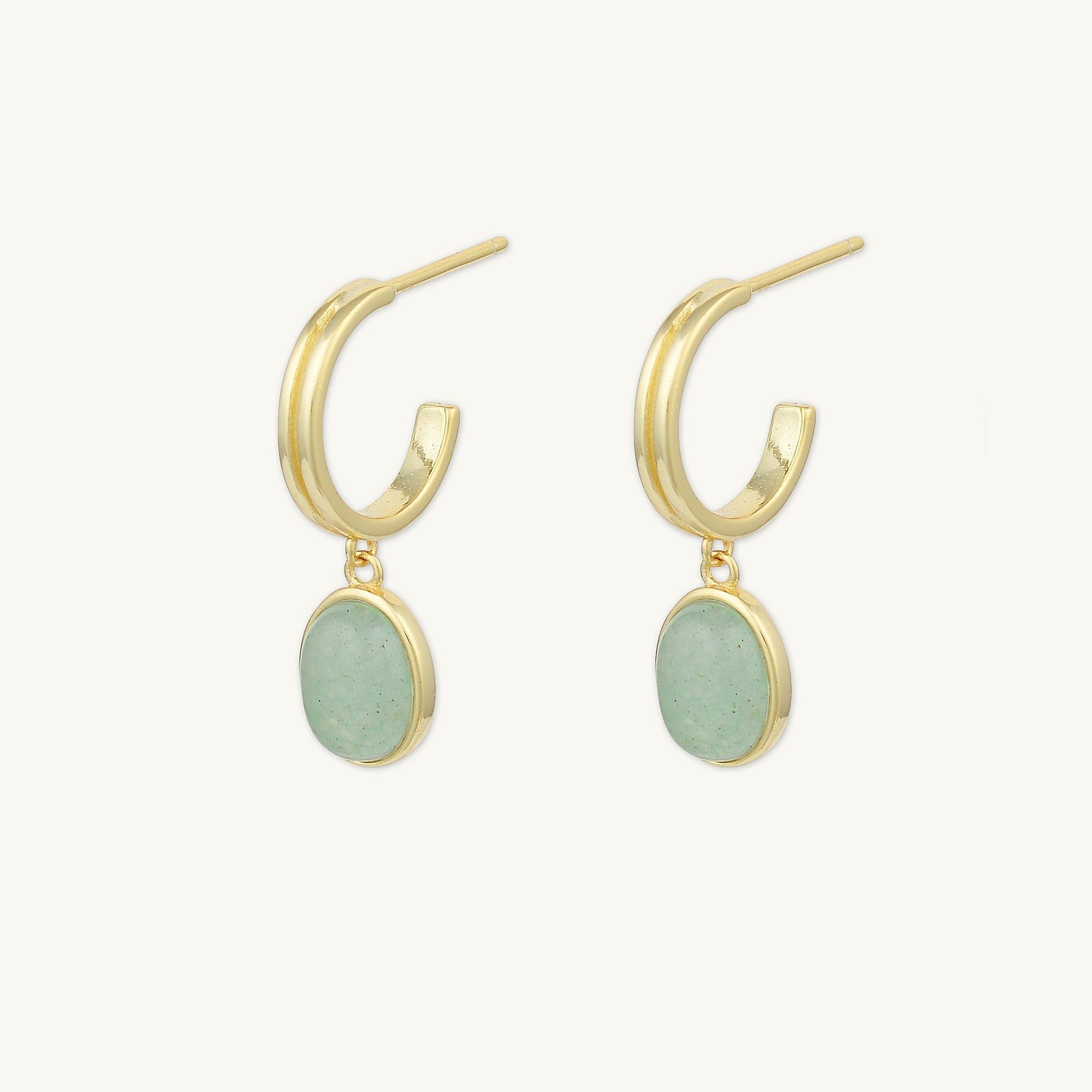 Sage Green Jade Hoop Earrings