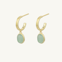 Sage Green Jade Hoop Earrings