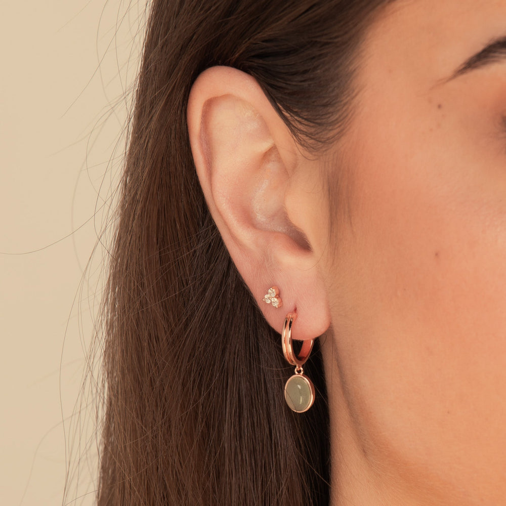 Sage Green Jade Hoop Earrings