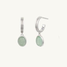 Sage Green Jade Hoop Earrings
