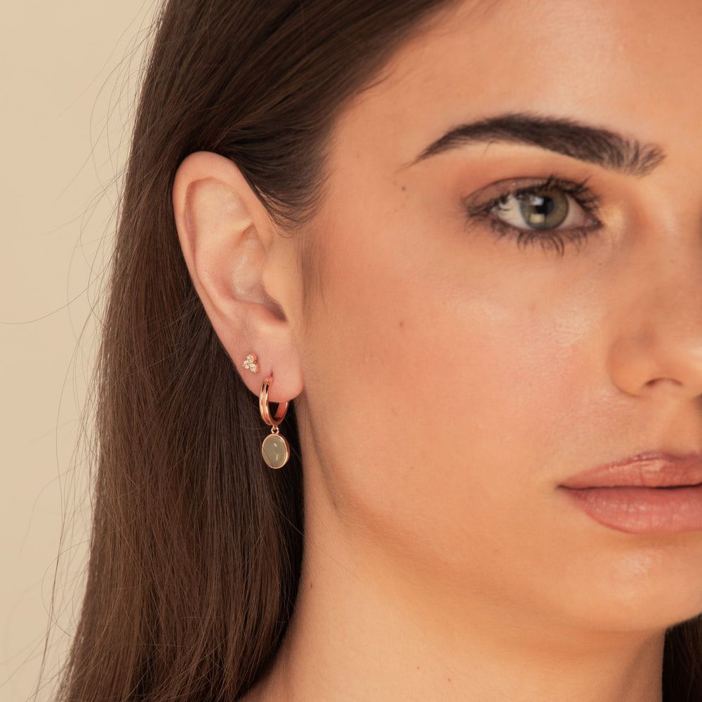 Sage Green Jade Hoop Earrings