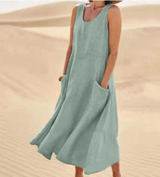 Elise Cotton Dress Woman – Soft, Breathable & Practical Pockets for Daily Comfort