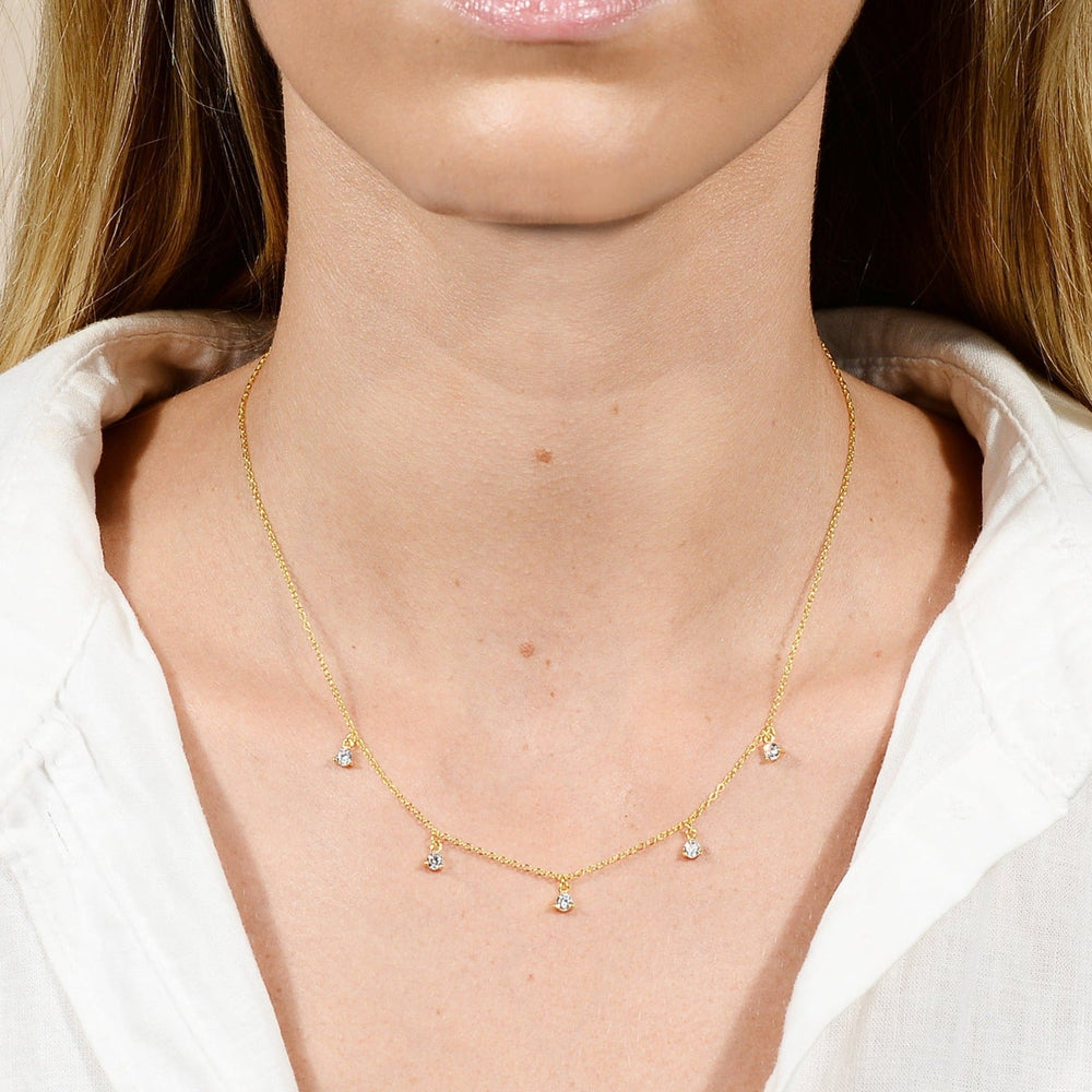 Sapphire Dangling Chain Necklace
